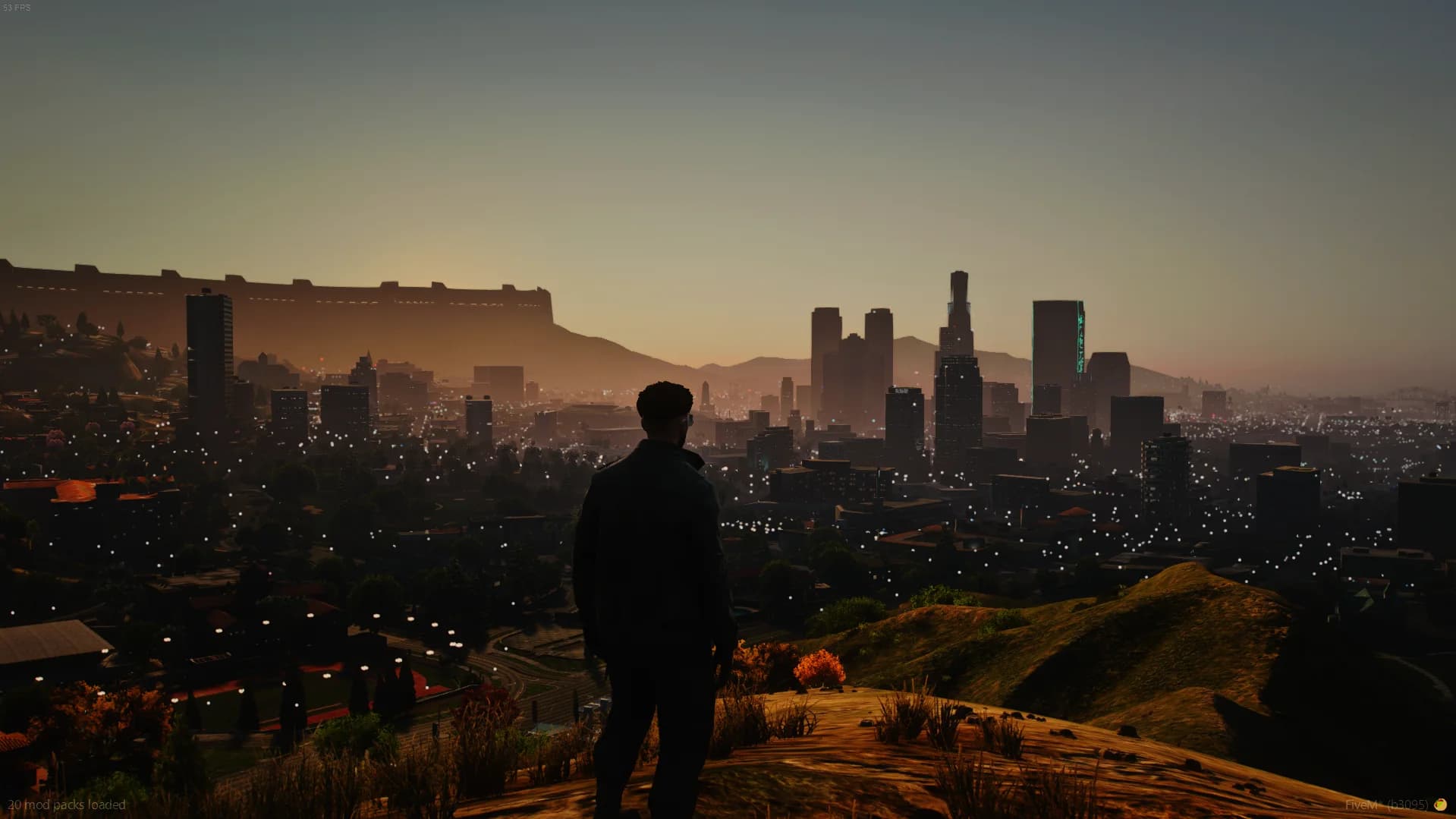 Vue de Los Santos en fond